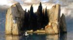 Arnold Böcklin, Die Toteninsel III, 1883, olio su tavola, cm 150x80. Alte Nationalgalerie, Berlino