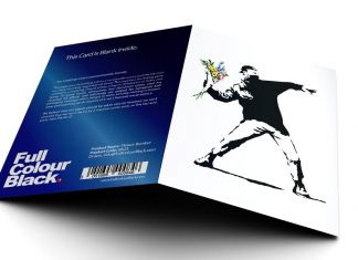Banksy, Flower Bomber, Full Colour Black