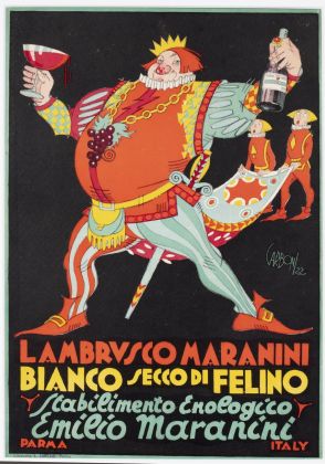 Erberto Carboni, cartello pubblicitario per Lambrusco Maranini, 1922. Archivio CSAC, Università di Parma