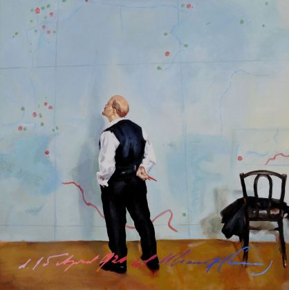 Fernando De Filippi, Il vento del passato, 1972, acrilico su tela, cm 100x100