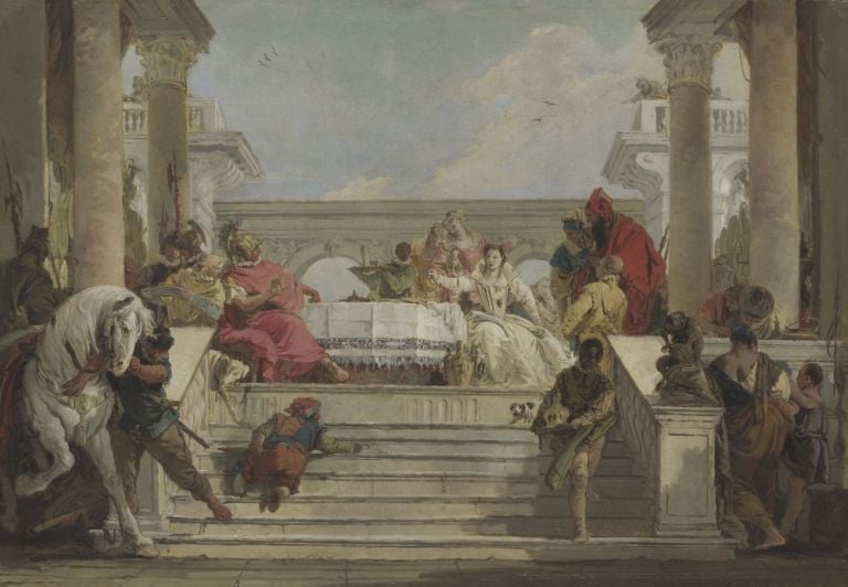 Giambattista Tiepolo, Il banchetto di Cleopatra, 1696 1770, olio su tela, 46,30x66,70 cm. Londra, The National Gallery © The National Gallery, London