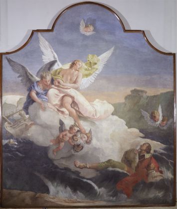 Giambattista Tiepolo, Naufragio di San Satiro, 1737, affresco staccato e riportato su tela, 360x290x5 cm. Milano, Basilica di Sant'Ambrogio. Photo Luigi Parma