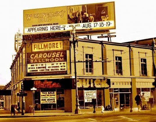 Il Fillmore West di San Francisco nel 1970