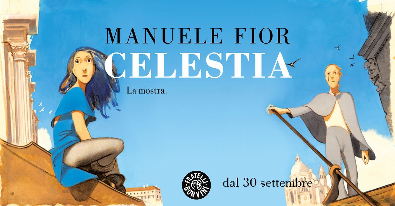 Il poster di Celestia, la mostra di Manuele Fior da Bonvini 1909 a Milano