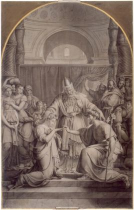 Jean Baptiste Wicar, Lo Sposalizio della Vergine, 1822, cartone preparatorio. Perugia, Fondazione Accademia di Belle Art “Pietro Vannucci”