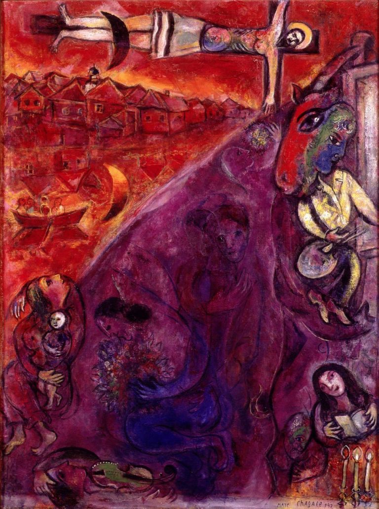 Marc Chagall, Resurrezione in riva al fiume, 1947. Parigi, collezione privata