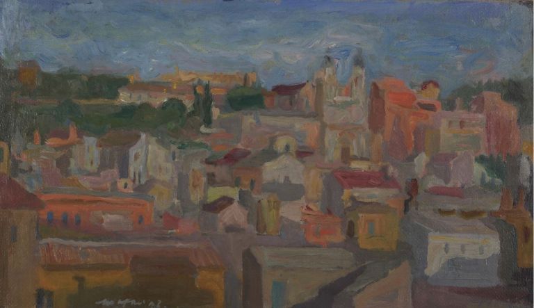 Mario Mafai, Veduta di Roma, 1947, olio su tela