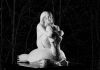 Michelangelo Galliani, Twins, 2020, marmo bianco di carrara e acciaio inox, cm 97x97x95