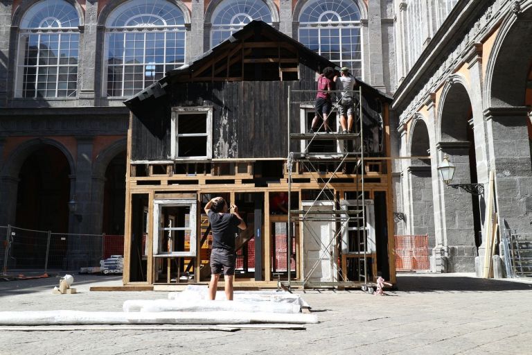 Ryan Mendoza. Almost Home The Rosa Parks House Project. Working progress at Palazzo Reale, Napoli 2020. Courtesy Fondazione Morra Greco. Photo Andrea Mihalache