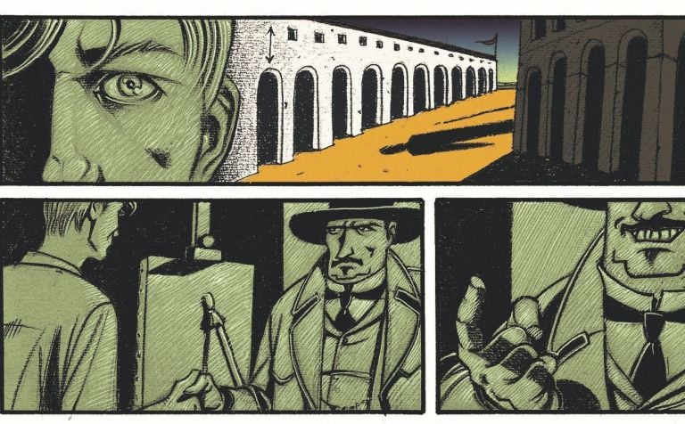 Sebastiano Vilella – De Chirico. Interno metafisico con biscotti (Oblomov Edizioni, Quartu Sant'Elena 2020). Una tavola del libro