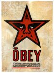 Shepard Fairey, Obey Star, 2019, silkscreen and mixed media collage on paper HPM, cm 76x104