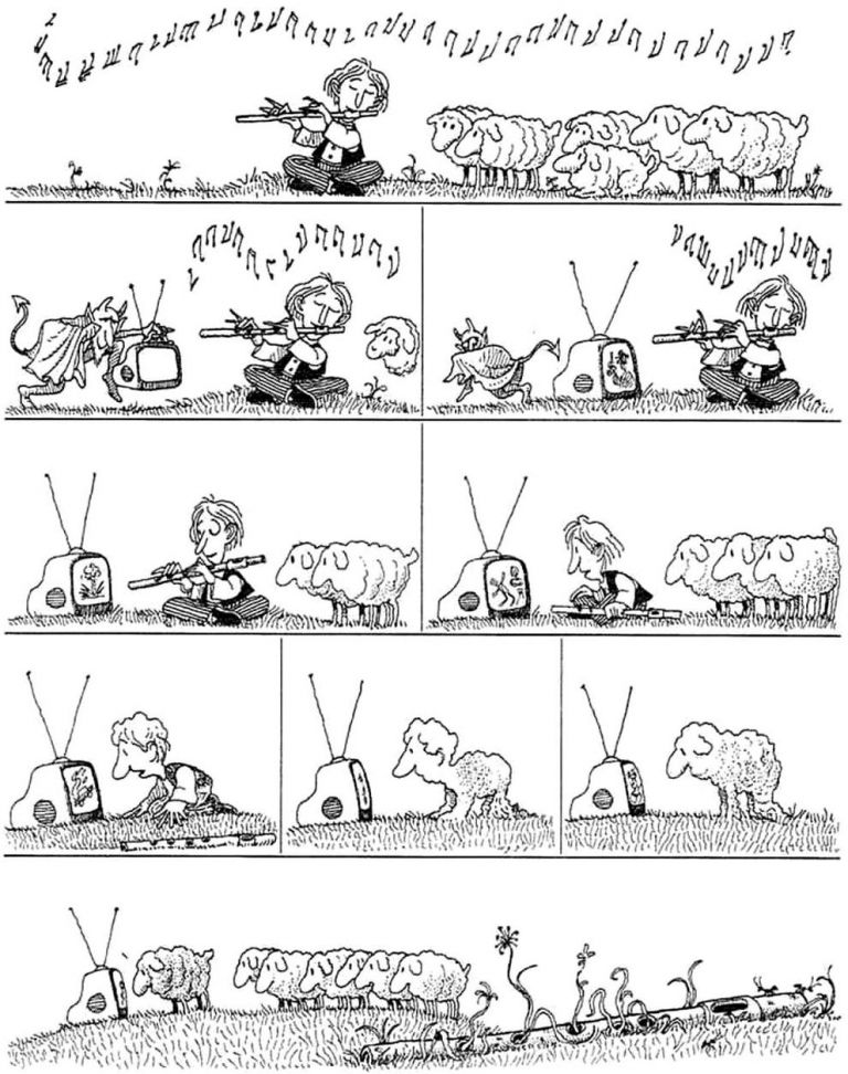 Una vignetta di Quino