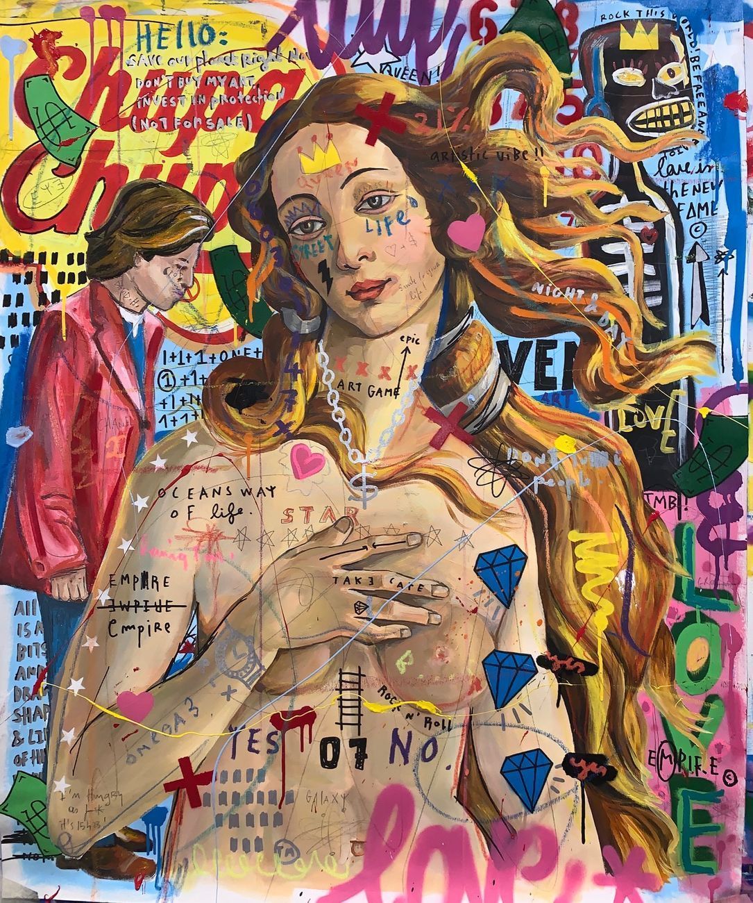 Venus Hockney, 2020, mixed media on canvas, 81x100cm