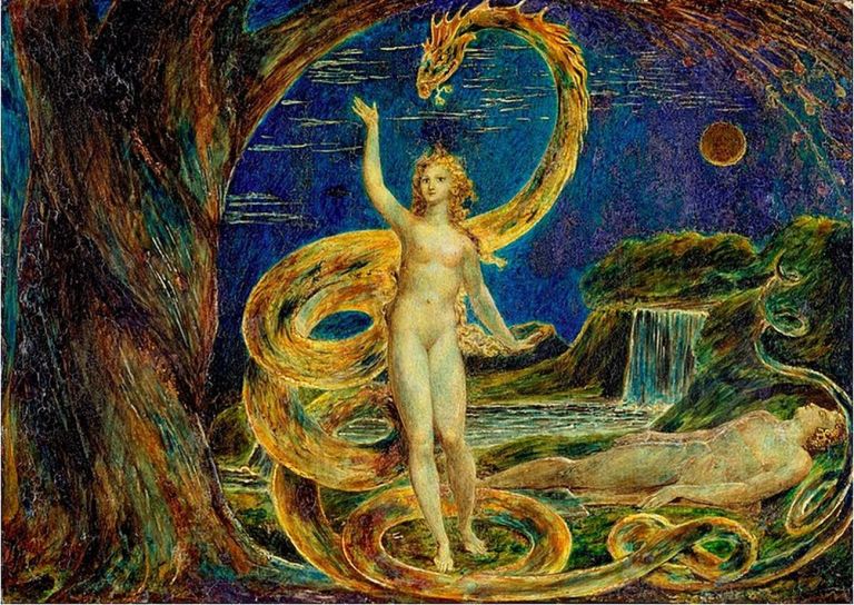 William Blake, Eve Tempted by the Serpent, 1799 1800. Victoria and Albert, Londra