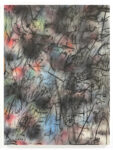 Julie Mehretu, Mumbaphilia (J.E.), 2018, ink and acrylic on canvas, 96 x 72 in. (artwork © Julie Mehretu; photograph by Tom Powel imaging)