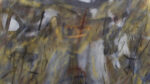 Detail of Julie Mehretu, Revenant, echo (Charlottesville), 2019, ink and acrylic on canvas, 48 x 60 in. (artwork © Julie Mehretu; photograph by Sebastiano Pellion di Persano)