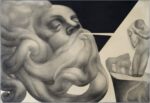 Adolfo Wildt, Animantium Rex Homo, 1925. Graphite pencil and charcoal on paper mounted on canvas, 35 3/8 x 51 1⁄2 in. (89.8 x 130.7 cm). Collezione Ramo, Milan. Photo: Studio Vandrasch Fotografia, Milan