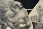 Adolfo Wildt, Animantium Rex Homo, 1925. Graphite pencil and charcoal on paper mounted on canvas, 35 3/8 x 51 1⁄2 in. (89.8 x 130.7 cm). Collezione Ramo, Milan. Photo: Studio Vandrasch Fotografia, Milan