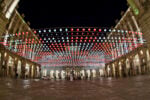 Torino, LUCI D'ARTISTA 2013-14, nella foto: Daniel Buren, Tappeto Volante, via Palazzo di Città