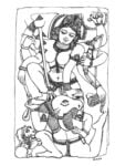 Durga che uccide il demone bufalo. Scultura in pietra, Bhubaneswar, Orissa. Illustrazione tratta dal Dizionario delle immagini del sacro a cura di Mircea Eliade (Jaca Book, Milano 2020)