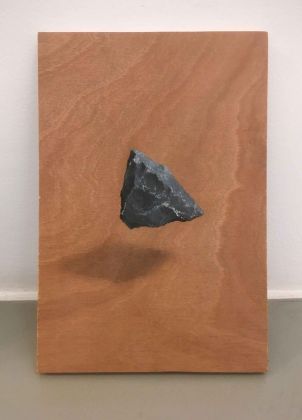 Floating Object, 2018, acrilico e grafite su legno, cm 22x30