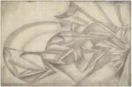 Fortunato Depero, Untitled, study for Nitrito in velocità, ca. 1931–32. Watercolor, India ink, pen, and graphite pencil on paper mounted on canvas, 23 3/8 x 35 1⁄4 in. (59.3 x 89.7 cm). Collezione Ramo, Milan. © Artists Rights Society (ARS), New York / SIAE, Rome.