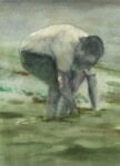 Francesco Cuna, Creatore di buchi nell'acqua, 2020, acquerello su carta montata su tavola, 23,5x32,5 cm