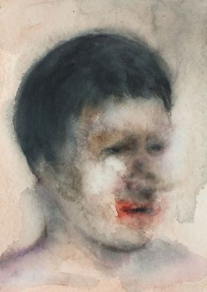 Francesco Cuna, Pongo il naso, 2020, acquerello su carta montata su tavola, 24,5x34,5 cm