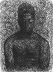Francesco Cuna, Spleen Il morbo e il marmo 2, 2020, penna a sfera (biro) su carta, 24x33 cm