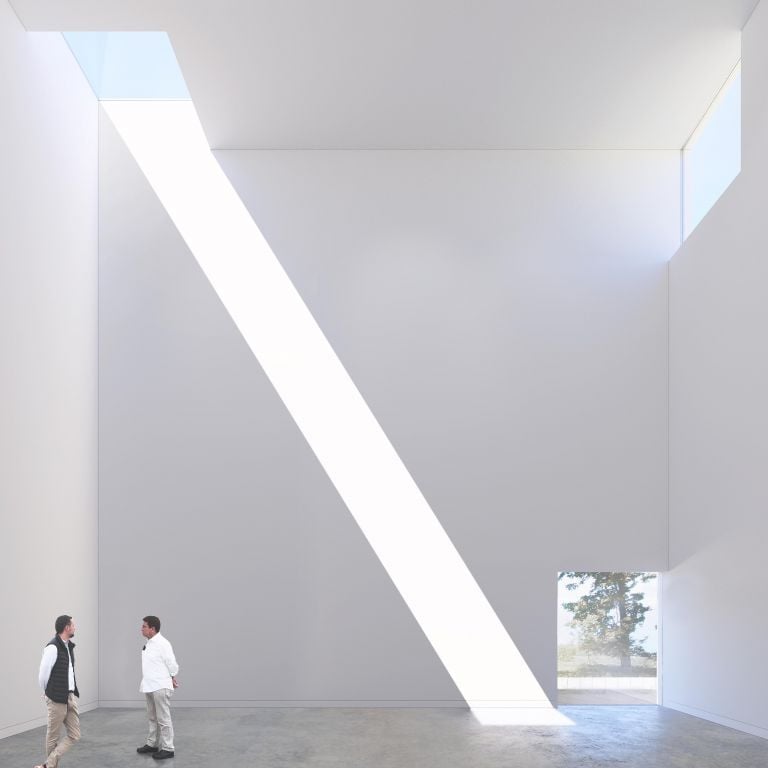 Rendering depicting Gallery 2 in Magazzino Italian Art’s new building. Architects Alberto Campo Baeza and Miguel Quismondo. Image by JC Bragado & J Mingorance. Courtesy of Magazzino Italian Art.