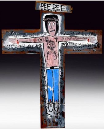 Manuel Cossu, The Cross, 2014, acrilico su legno, cm 100x130