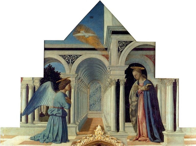 Piero della Francesca, Annunciazione (Polittico di Sant’Antonio), 1460 70. Galleria Nazionale dell’Umbria, Perugia