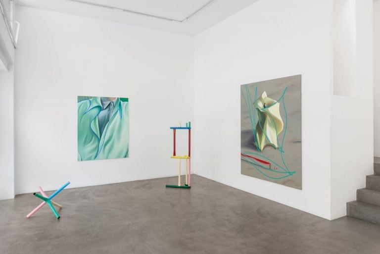 Stefano Perrone in conversation with Przemek Pyszczek. Installation view at Ribot Gallery, Milano 2020