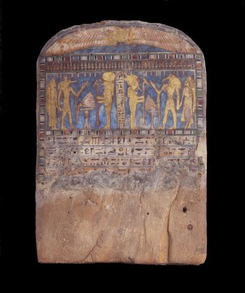 Stele funeraria, Legno dipinto, Epoca Tarda, XXVI dinastia (664 525 a.C)