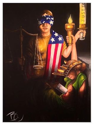 Uno dei dipinti della serie “America” di Billie Allen