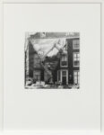 Ulay, The Metamorphosis of a Canal House, 1972, Series of 6 unique Gelatine Silver Prints, documentation of an environmental action: installation of a giant photo on photographic linen, showing a petrochemical refinery, 10 x 12 m 58 x 45 cm (framed), 20 x 23 cm. Courtesy ULAY Foundation