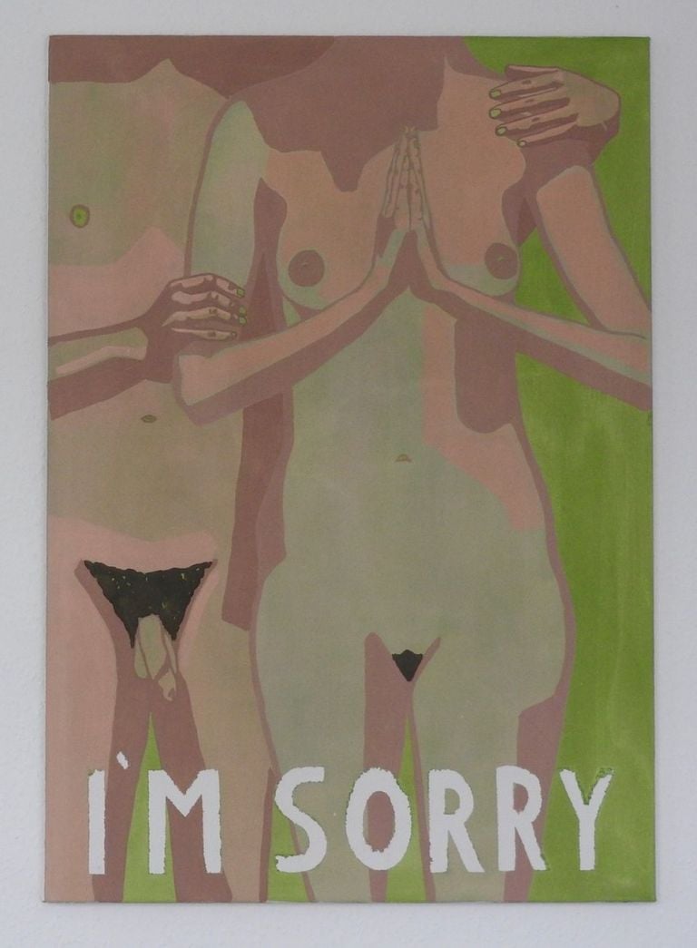 Verde Edrev, I’m sorry I don’t know why, 2020, acrilico su tela, 100x70 cm. Galleria Alessandra Bonomo, Roma. Photo Arturo Marescalchi