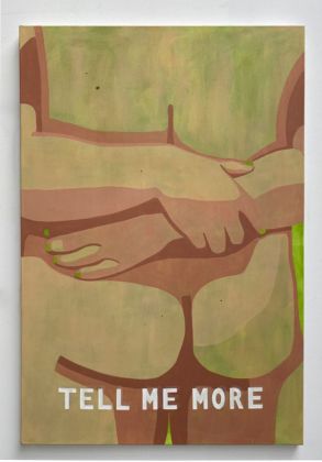 Verde Edrev, Let’s go to bed and talk, 2020, acrilico su tela, 150x100 cm. Galleria Alessandra Bonomo, Roma. Photo Arturo Marescalchi