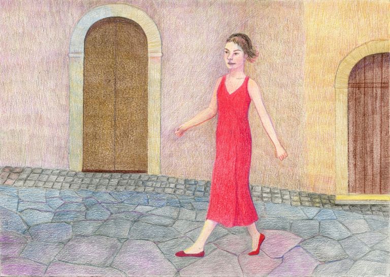 Alessandra Giacinti, La maga di Arezzo, 2020, colouring pencil on paper, 25x35 cm