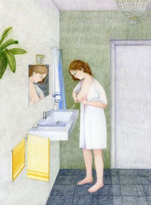 Alessandra Giacinti, Milk addiction, 2018, colouring pencil on paper, 33 x 24 cm