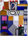 Pier De Felice, Assemblage, 2020, olio, acrilico, pastello, carta, legno, cm 30,5x40, Courtesy Febo&Dafne