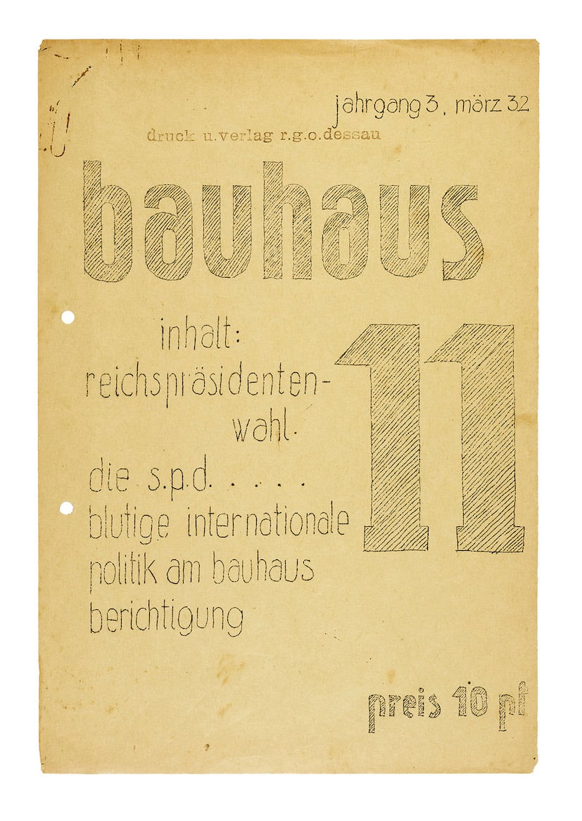 Title of the journal bauhaus. sprachrohr der studierenden. organ der kostufra. © Bauhaus Dessau Foundation (I 8460/1-8 L) / Image by Google