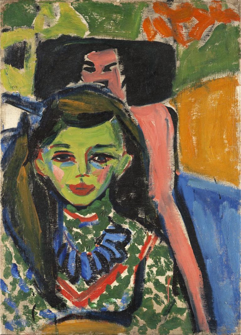 Ernst Ludwig Kirchner, Fränzi davanti a una sedia intagliata, 1910. Museo Nacional Thyssen-Bornemisza, Madrid