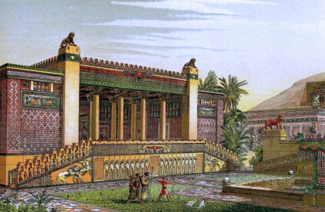 Fig. 3 – Charles Chipiez, Facciata del Palazzo di Dario a Persepoli