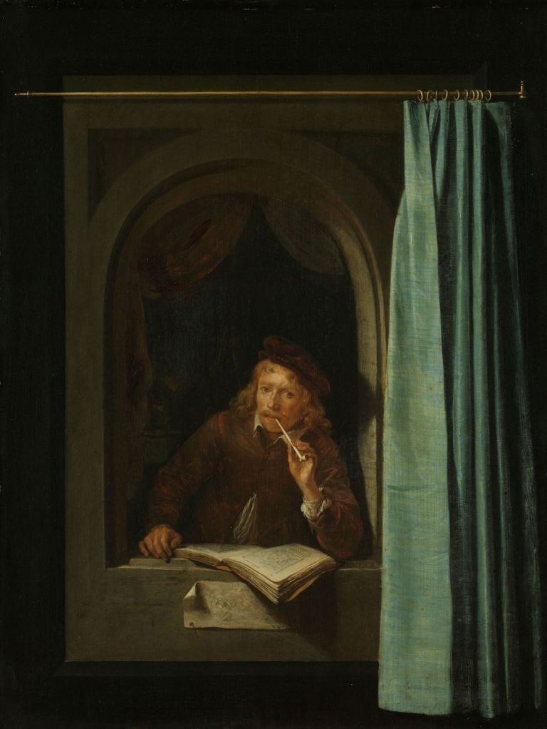 Gerrit Dou, Autoritratto con tenda, 1650 ca. Rijksmuseum, Amsterdam