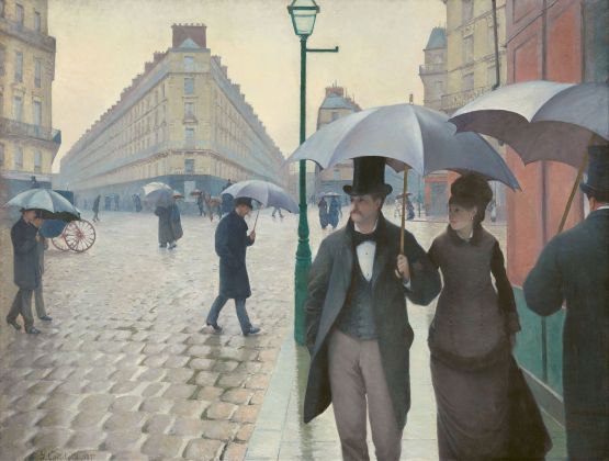 Gustave Caillebotte, Strada di Parigi in un giorno di pioggia, 1877. Art Istitute of Chicago, Chicago