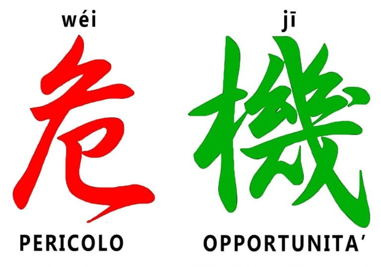 Ideogramma cinese che rappresenta la parola 'crisi' © Angela Savino & Ottavio De Clemente