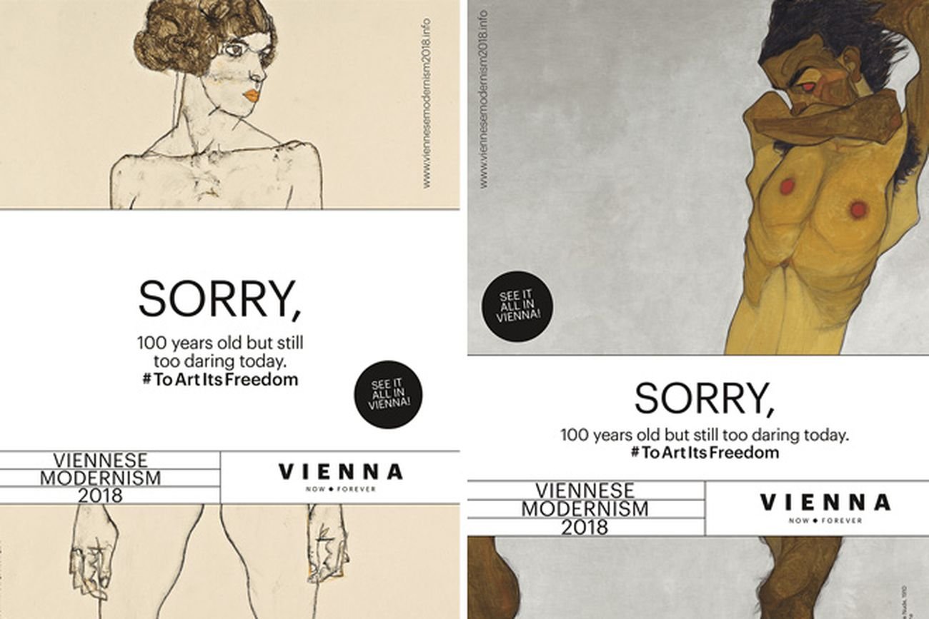 La seconda versione della campagna pubblicitaria su Egon Schiele promossa dalla città di Vienna