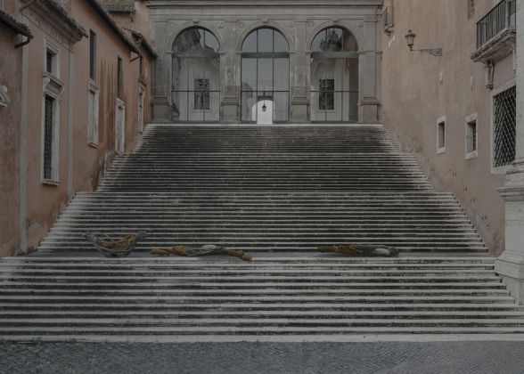 Monia Ben Hamouda, Blair, 2020. Installation view at Endless Nostalghia, Piazza del Campidoglio, Roma 2020. Courtesy l’artista, 101 Numeri Pari & Treti Galaxie. Photo Flavio Pescatori