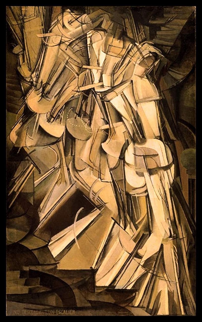 Marcel Duchamp, Nu descendant un escalier n ° 2, 1912, pittura a olio, 147×89,2 cm. Philadelphia Museum of Art, Philadelphia
